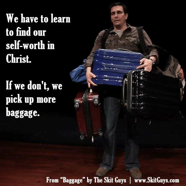 skitguys's tweet photo. Nobody needs more baggage in their life. Remember your worth is found in Jesus and keep your baggage to a minimum! #skitguys #laughmore #Christian #encouragement #baggage https://t.co/iQjtGjxOjp