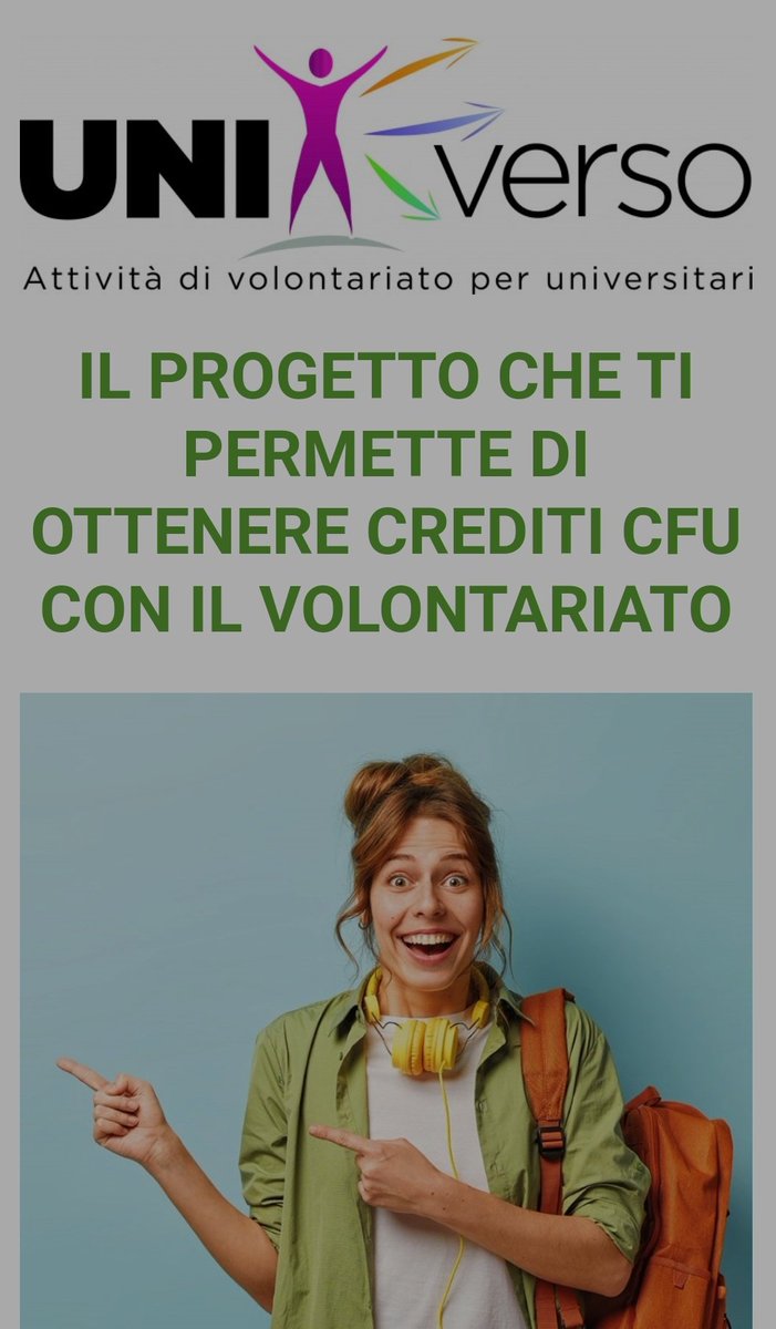 SerenaRicci20's tweet image. I&apos;m super happy to share that I&apos;m the contact person for the #PolytechnicSchool @UniGenova for the project #UNIverso in collaboration with #celivo to promote #volunteering
#solidarity and #CivicEngagement among #UniversityStudents. 

celivo.it/universo.php