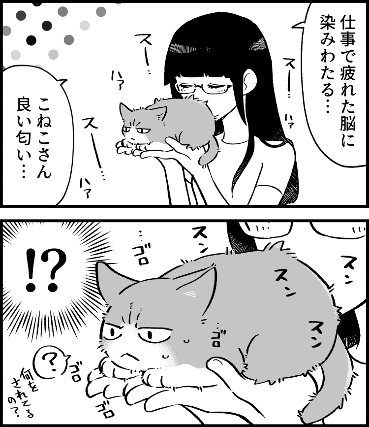 今日は #猫の日 ! ねこちゃんが登場するマンガ3連発!(2/3)
清水めりぃ @zatta_shimizu さんのシリーズ、まとめ読みはこちら→
https://t.co/KIMTVycHnG
--
生の喜びを感じる瞬間……。
#ヤメコミ #ねこ 