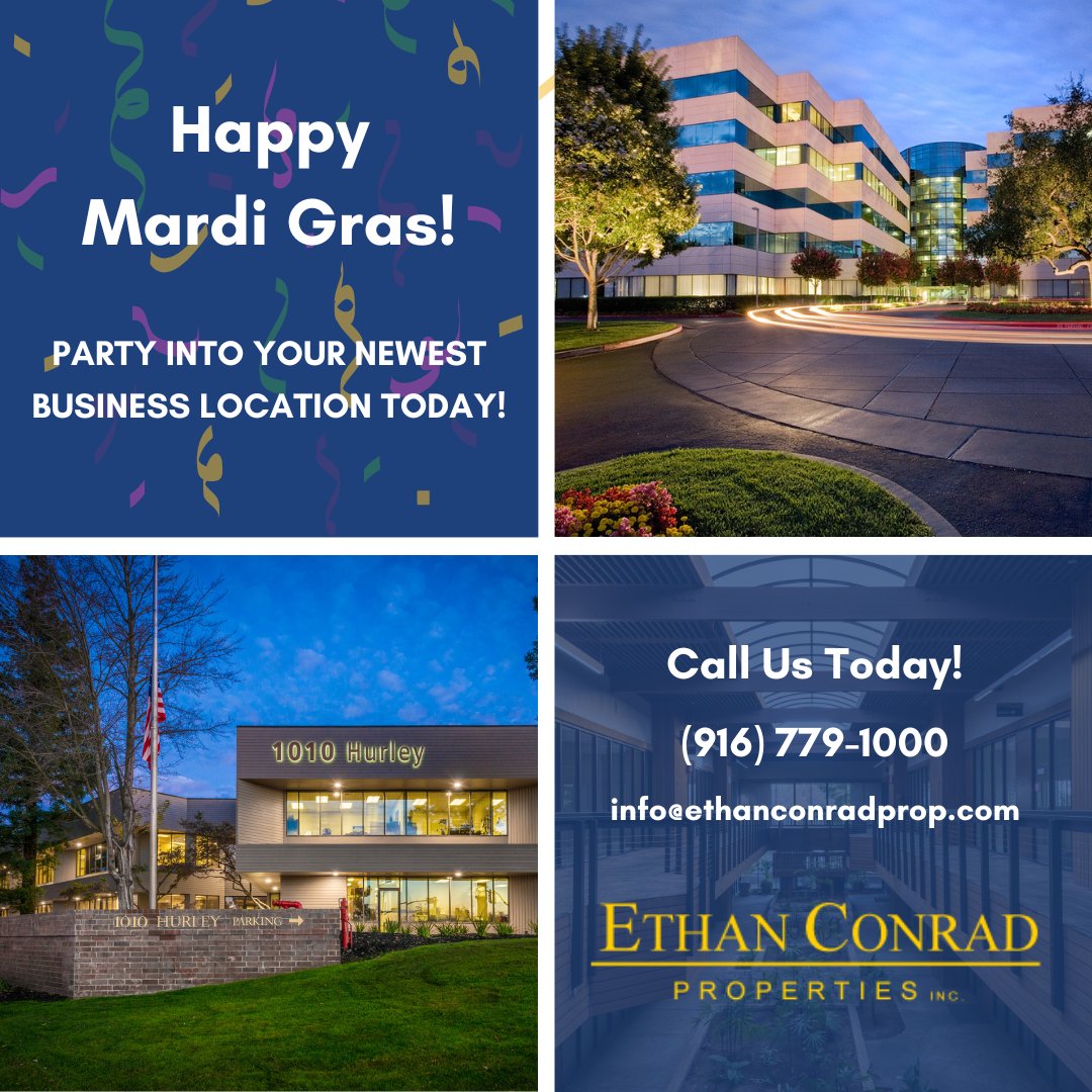 EthanConradPrp's tweet photo. Can’t make it to New Orleans this Mardi Gras season? Don’t worry; we’ve got you covered! 

View All Available Retail, Office, Industrial, &amp; Land Listings below: https://t.co/b11BdBphhz

#MardiGras #ForLease #Sacramento #RealEstate #Broker #PropertyManagement  #WeLoveDeals https://t.co/rmkjejsKpA