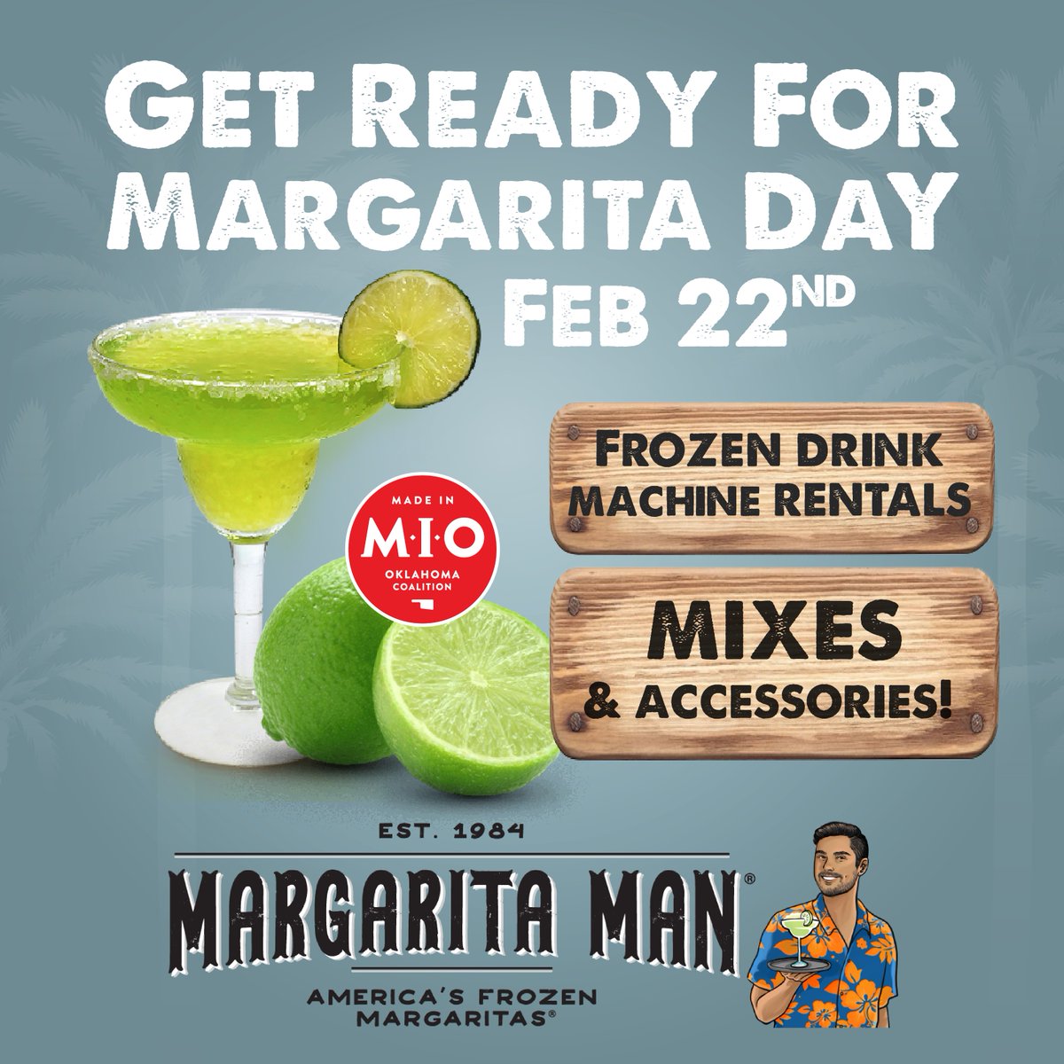 Mix up your fiesta this National Margarita Day with the Margarita Man OKC! 🍹Easily level up your party by having everything delivered to your doorstep with their frozen drink machines, mixes, &amp; accessories! 🥳