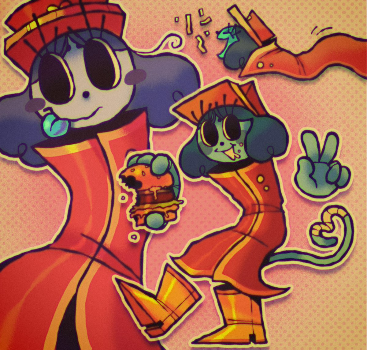 Inspekta- the people's god! The Grove’s favorite celestial... ferret? Mouse? Worm? Monkey? ...thing!  🍔🔍