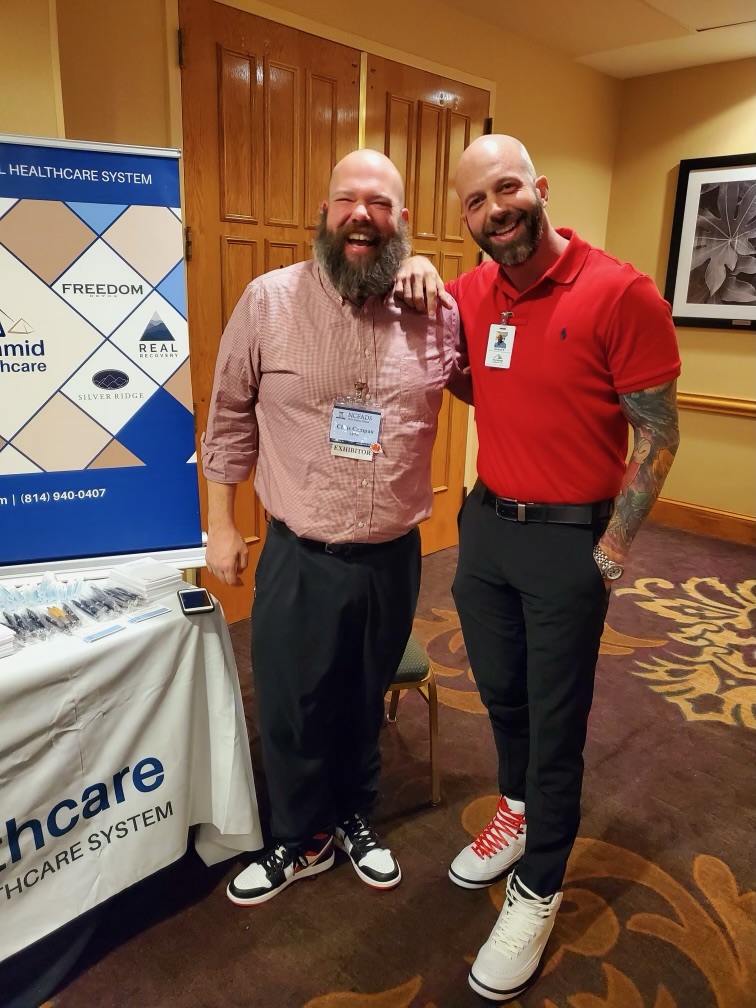 yourAPNC's tweet photo. We love our members so much we even dress like them!
APNC's Director of Special Projects, Chris Campau with Mike Roberts of Pyramid Healthcare at NCFADS Winter School this week.
#apncmembers #apncstaff #friendsofapnc https://t.co/CvC8zAwsZR
