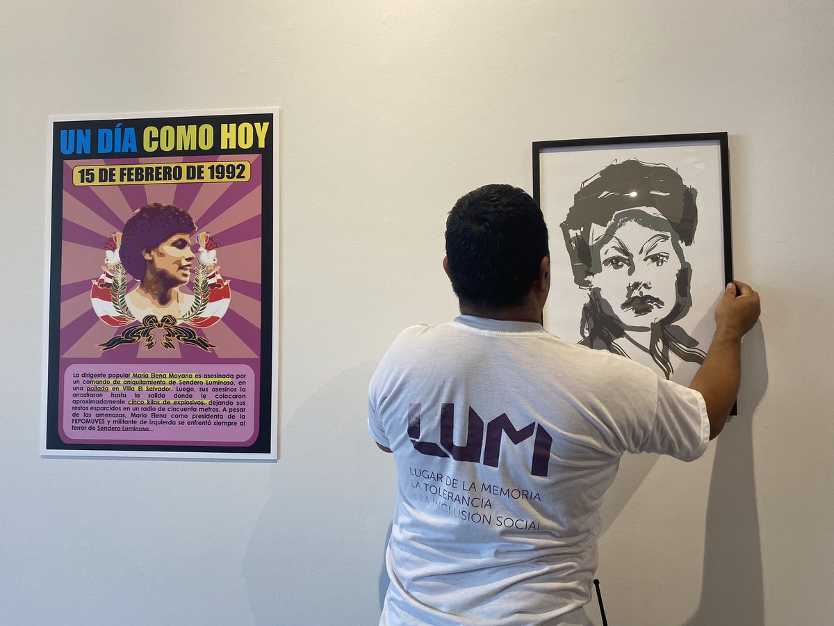 LUMoficial's tweet photo. [MONTAJE] #ExposiciónTemporalLUM “María Elena Moyano. Siempre en la memoria”. 

🗓Inauguración: Viernes 24 - 6:00 p.m.
📍Sala Mamá Angélica (segundo nivel LUM)
🎟Abierta al público desde el sábado 25. Ingreso libre.

👉🏻Más información: https://t.co/fjULQ2D6aH https://t.co/CUDYo3ZSFk