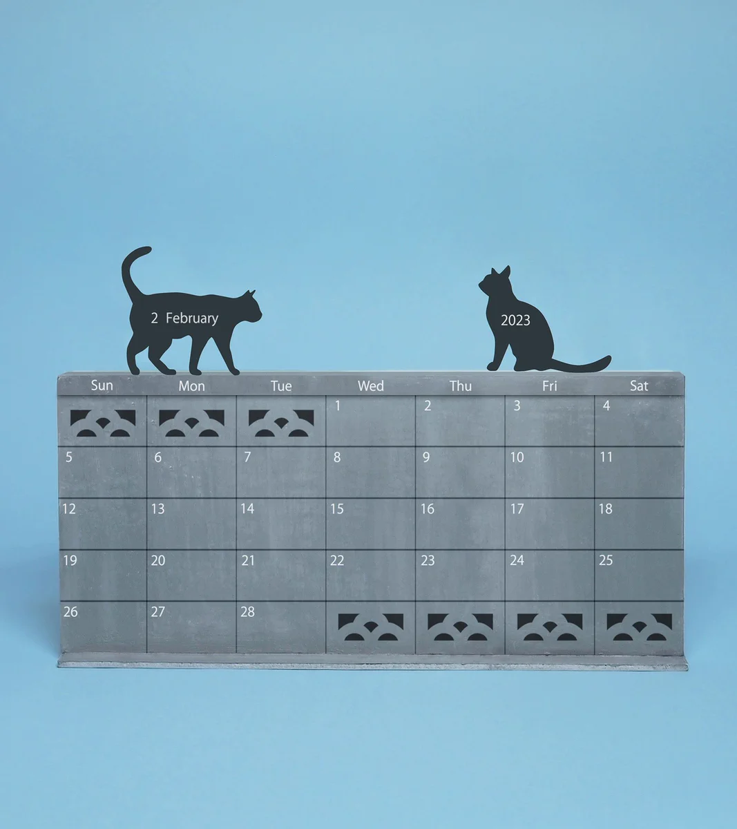 ブロック塀と猫！！組み合わせがかわいい卓上カレンダー！