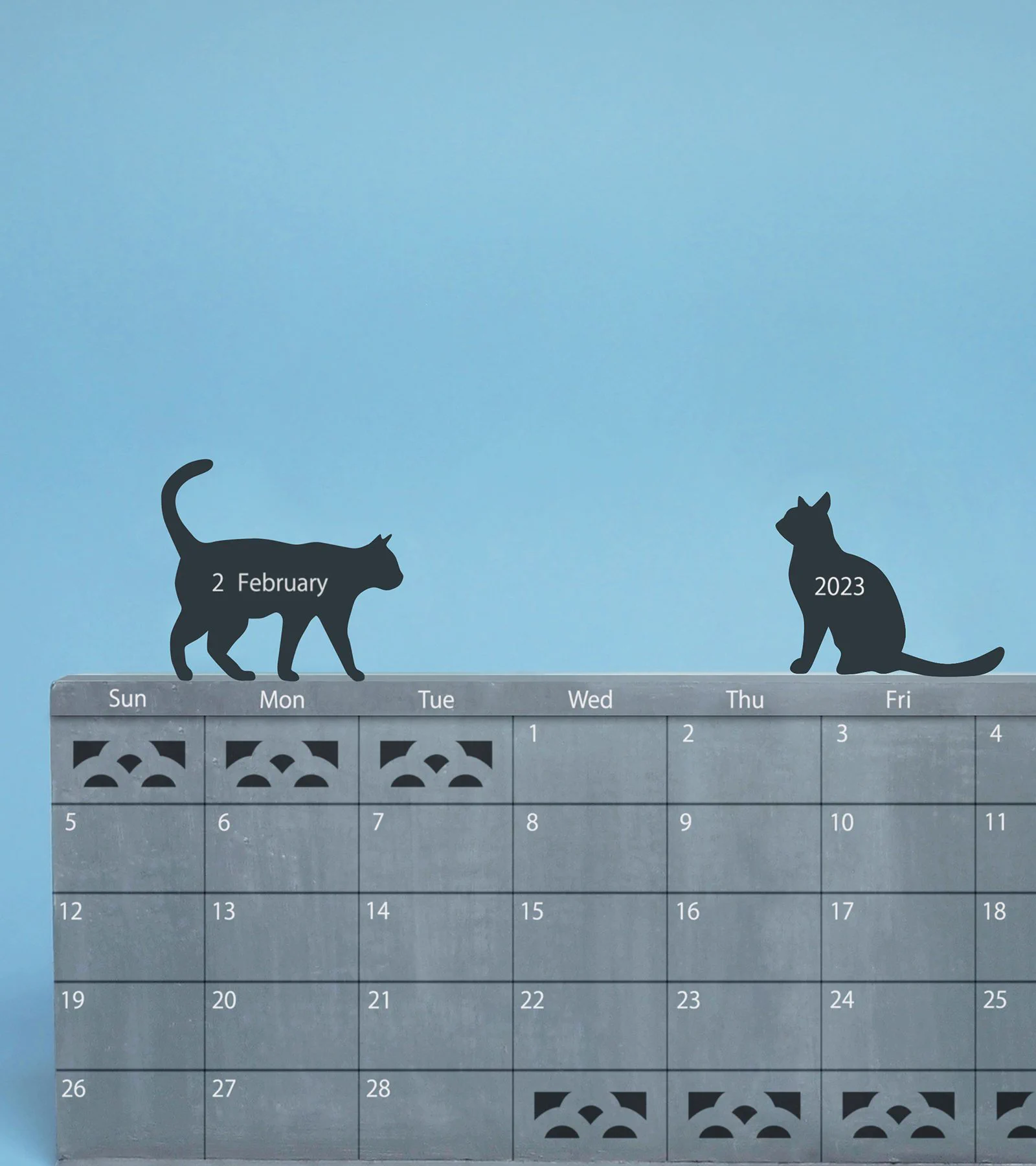 ブロック塀と猫！！組み合わせがかわいい卓上カレンダー！