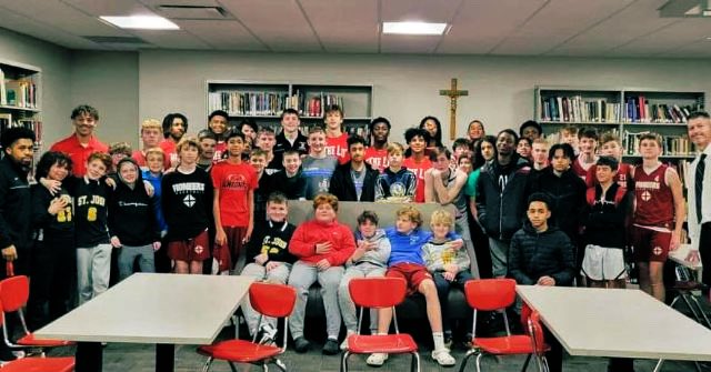 Thanks @LuersBasketball and @Coach_Coffing for a successful feeder school night. My kid had a blast - and there is loads of incoming talent. The future is bright. #LuersSpirit #redandblack @bishopluers