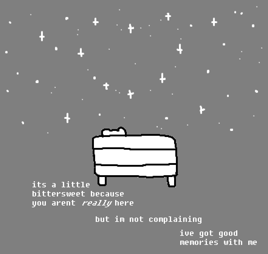 cuptoast's tweet photo. my last comic is sad, so here is a happier one! sometimes it feels unfair or frustrating when things end, but i always end up smiling when i think about what used to be! https://t.co/HKH8otuY6k