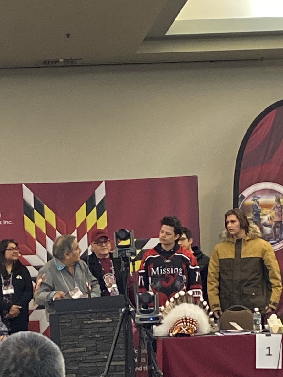 MrsKellyMJ's tweet photo. Some of the Storm players were invited to the MKO conference by Fred Stevens grandfather to Nate bringing awareness to the MMIWG. They were very happy that the young men went into do this because men are forgotten as well when it comes to this. Great job! You all make us proud. https://t.co/YFjvkJqQok