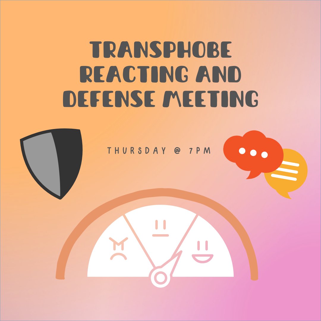 TranscendTAMU's tweet photo. We are back this Thursday at 7pm with a meeting on dealing with transphobes and coming out tips!
be aware that this presentation will discuss potentially triggering topics, please prioritize yourself and what you're comfortable with https://t.co/RpIEujHxWz
