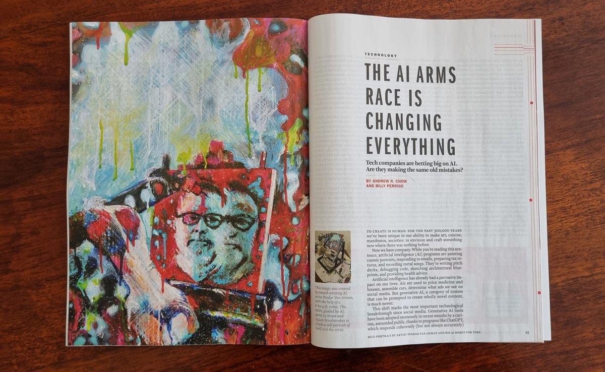 Picked up a print copy of <a href="/TIME/">TIME</a> Magazine featuring <a href="/VanArman/">Pindar Van Arman 💎</a>. Congrats on making the magazine Pindar!