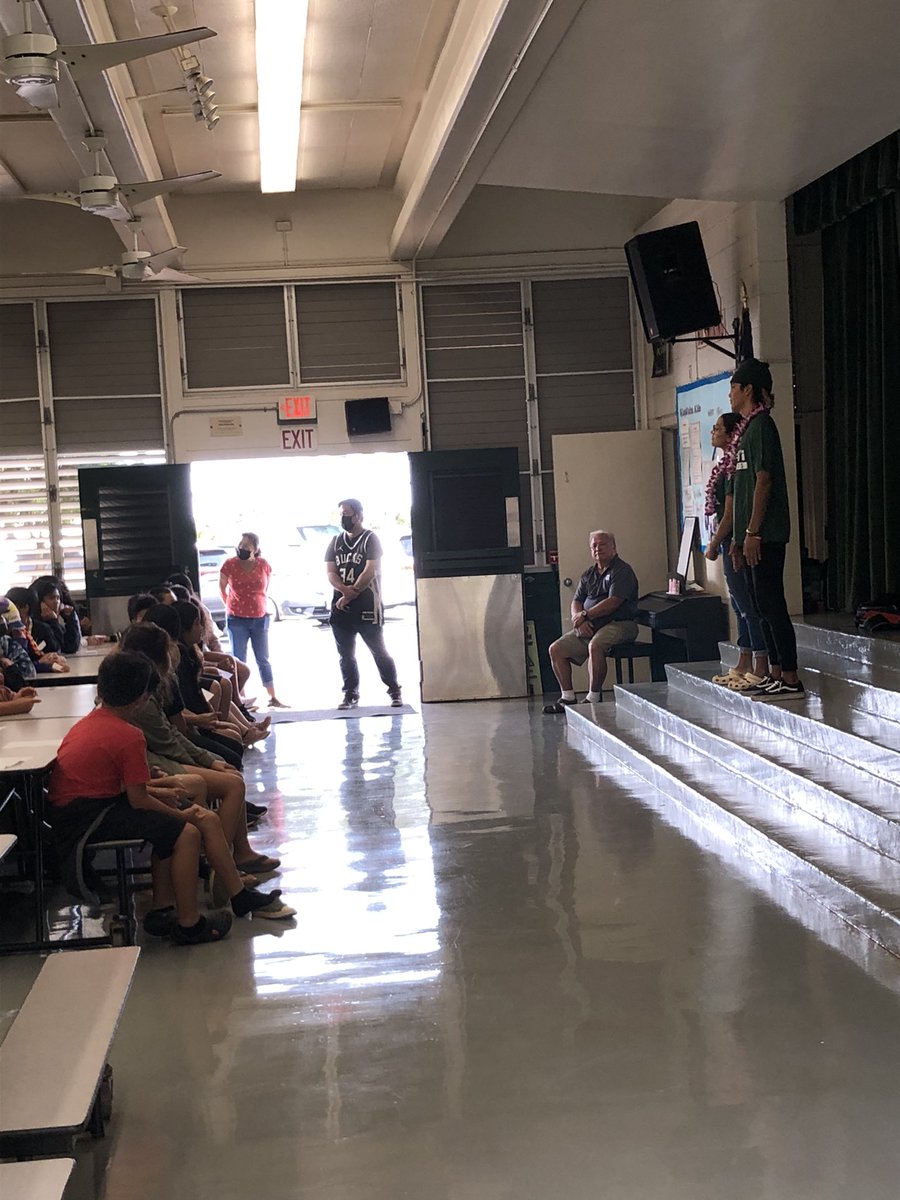 #WeblingEl ,Wellness week began w/ Webling alum speaking to the upper grade students about the positive impact of school, sports in their education@Aiea High School. Much thx to Principal Tanuvasa,Coach Say,AD Kaneshiro for assisting with this. Mahalos Webling Counselors! #NaPueo