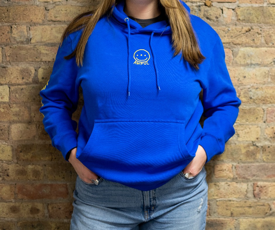 Our exclusive collab with <a href="/AwfulCloth/">Awful Cloth</a> is now live! 😃 

Check out this limited edition hoodie, available while supplies last. Shop yours today! bit.ly/3Sioggs