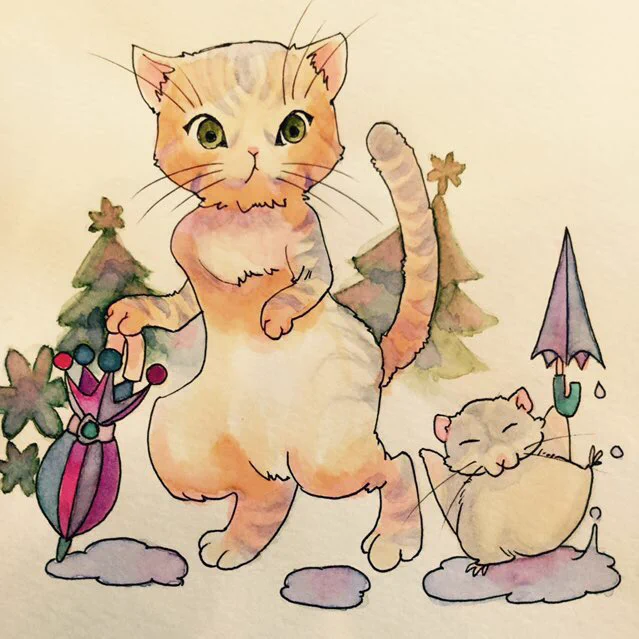 おはようです今日は #猫の日 だそうですねうちの漫画に出てくる『猫』です 