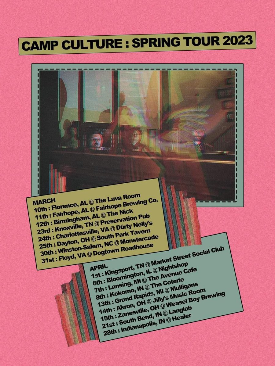 Good evening, fellow campers! We're absolutely thrilled to be hitting the highways again. New states &amp; new venues! Can't wait to see everyone, catch us if you can!
🎨 By <a href="/rongallo/">Ron Gallo</a>
DIY Booking By <a href="/Creations40fi/">40FI Creations</a>