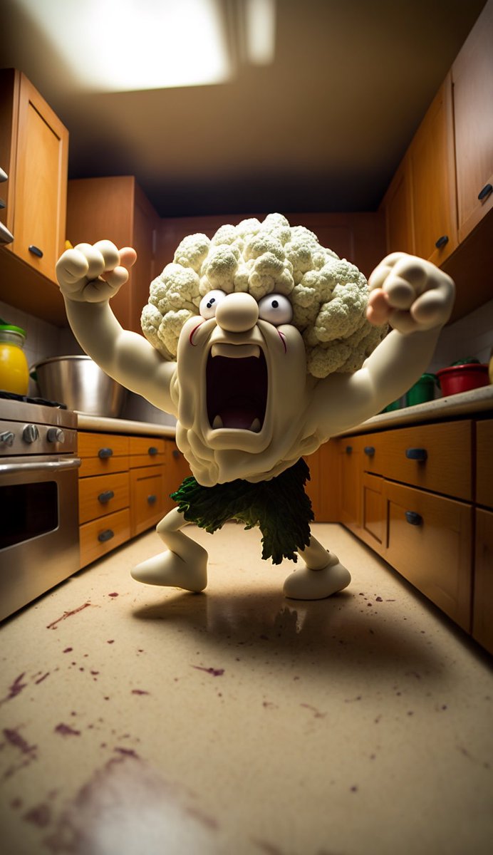 damoxy's tweet photo. Cauliflower no longer wants to be boiled. And what’s with the white sauce… #midjouney https://t.co/poUGOnS3kD
