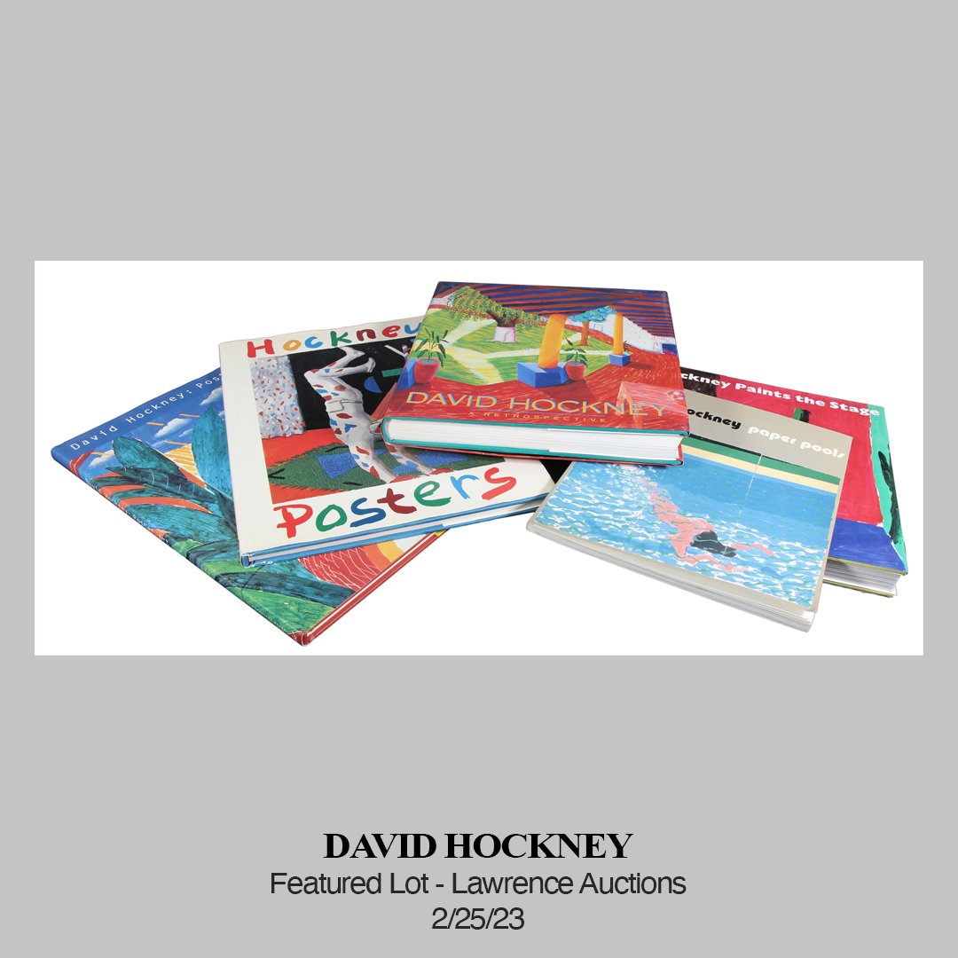 LOT 165 - DAVID HOCKNEY - COLLECTION OF 5 ART BOOKS. Register Now for LAWRENCE AUCTIONS American, European and Southwestern Auction Saturday February 25, 2023 at 12 noon Eastern. CLICK THE LINKTREE LINK IN OUR PROFILE TO VIEW THE AUCTION CATALOG. #artauction #auction #artbooks