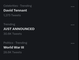 David Tennant just announced WWIII