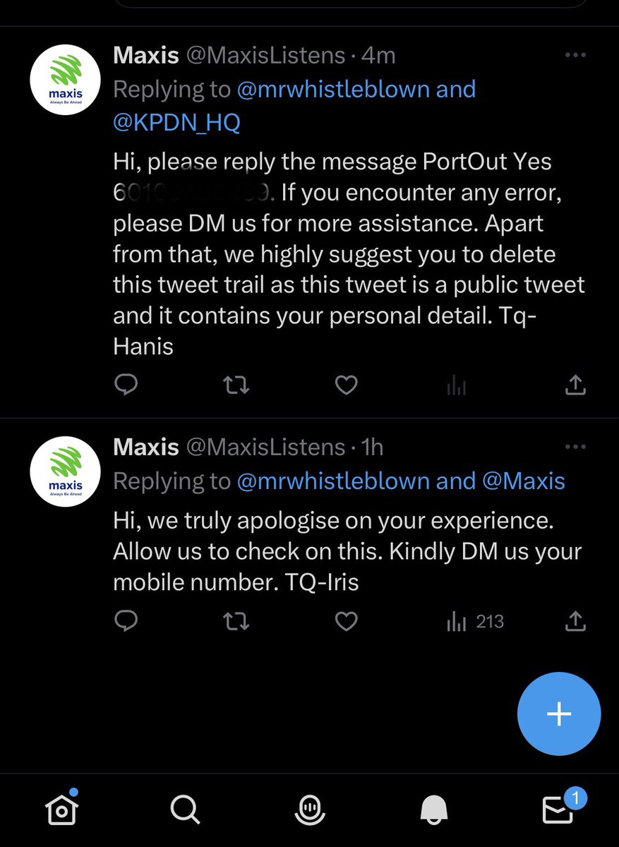 mrwhistleblown's tweet photo. Has anyone else been bullied by @Maxis @MaxisListens ? Displaying my private info to get rid of a tweet. This is wrong. #maxisblackmails #maxisexodus CC: Goh Seow Eng @KPDN_HQ https://t.co/7t2vW4q47l