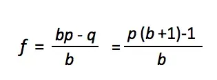 jvculver88's tweet photo. The #Kellyformula optimizes bet size according to perceived +EV. It's an invaluable tool.

f = [bp-q]/b

f = % of current bankroll to #wager
b =  net odds on wager (i.e. pot. win ‘$b’ per unit bet ‘$1’)
p = the prob. of #winning or #covering the #bet
q = the prob. of losing (1-p) https://t.co/qbhFrSLIzd