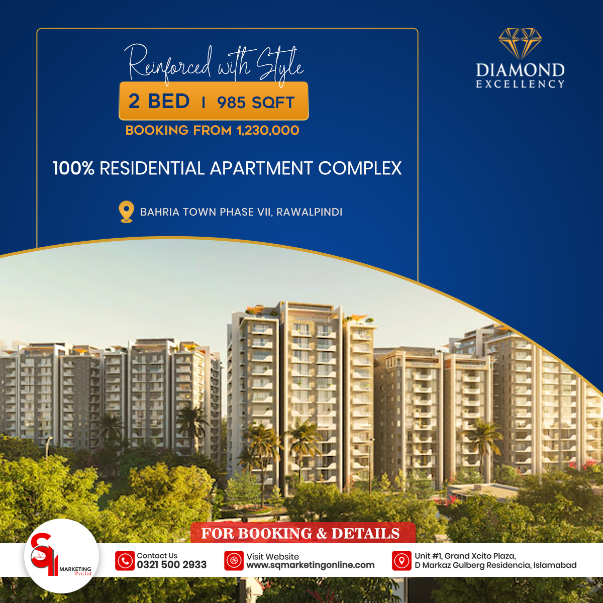 SQMarkonline's tweet photo. Reinforced with style
𝟐 𝐁𝐄𝐃 𝐀𝐏𝐀𝐑𝐓𝐌𝐄𝐍𝐓 𝐀𝐕𝐀𝐈𝐋𝐀𝐁𝐋𝐄

#Islamabad  #Rawalpindi #apartment #luxuryliving  #apartments   #bahriatown #bahriatownislamabad #diamond_excellency  #InvestmentPakistan #diamondexcellency #twincities #sqmarketingpvtltd https://t.co/VT7PnvpWOS