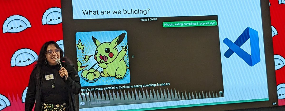 Watched how <a href="/lizziepika/">Lizzie Siegle</a> built a working <a href="/OpenAI/">OpenAI</a> #dalle <a href="/TwilioDevs/">TwilioDevs (Twilio Docs Stan Account)</a> chatbot tonight <a href="/devsndumps/">Devs & Dumps 🥟🌉</a> 🥟🥟👩‍💻👨‍💻🥟🥟