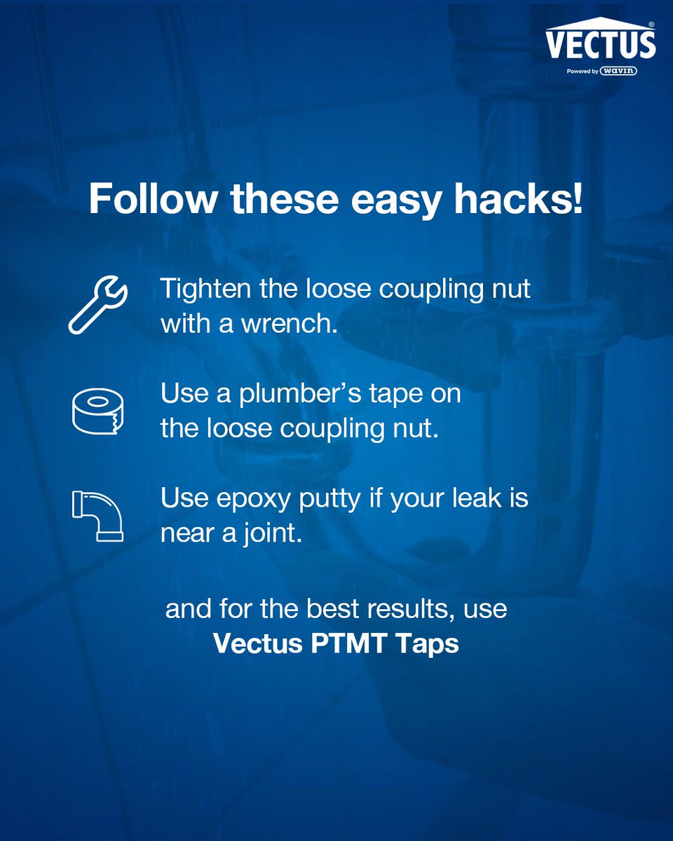 vectus_tanks's tweet photo. Say goodbye to leaky taps! Here are some quick fixes that will never let you face a water leakage problem again.
#Vectus #WavinVectus #IndiaKiWaterline #TanksAndPipes #StorageTanks #Pipes #Taps #VectusTips #LeakyTaps #Hacks #QuickFix https://t.co/y5nk0KYNRf
