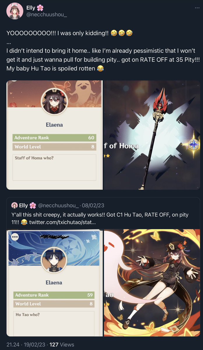 necchuushou_'s tweet photo. As promised, since I managed to (surprisingly) bring home C1 Hu Tao n Homa at low pity without losing the 50/50.. Imma do a GA for 2 Welkin Moon (via codashop) ^_^

1 for moot only
1 for all

Rules:
⭐️ 🇮🇩 only
⭐️ Like &amp; Retweet
⭐️ Follow is optional if u wanna be my moot :3 https://t.co/9Acpj2DRpV