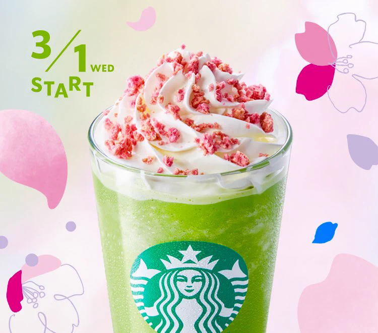 【スタバ】春らしさ満開！さくら咲くサク抹茶フラペチーノ。