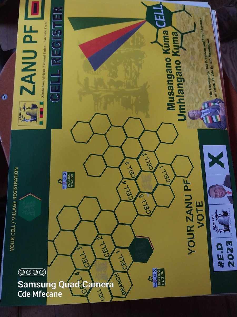 Good morning Cdes and Friends.

Notice is hereby given that today there shall be Cell Verification of all Bulawayo City Centre Nehanda District Cells .please see to it that you are at your cell for verification.  Musangano , umhlangano Masero . 
I thank you👏🏽👏🏽👏🏽👏🏽
Cde Mfecane