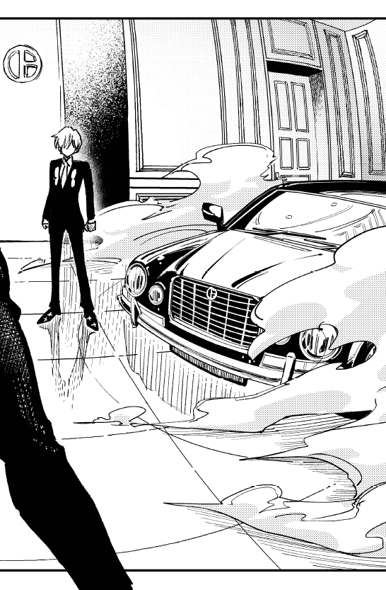 描いたけど煙で消えちゃった車 