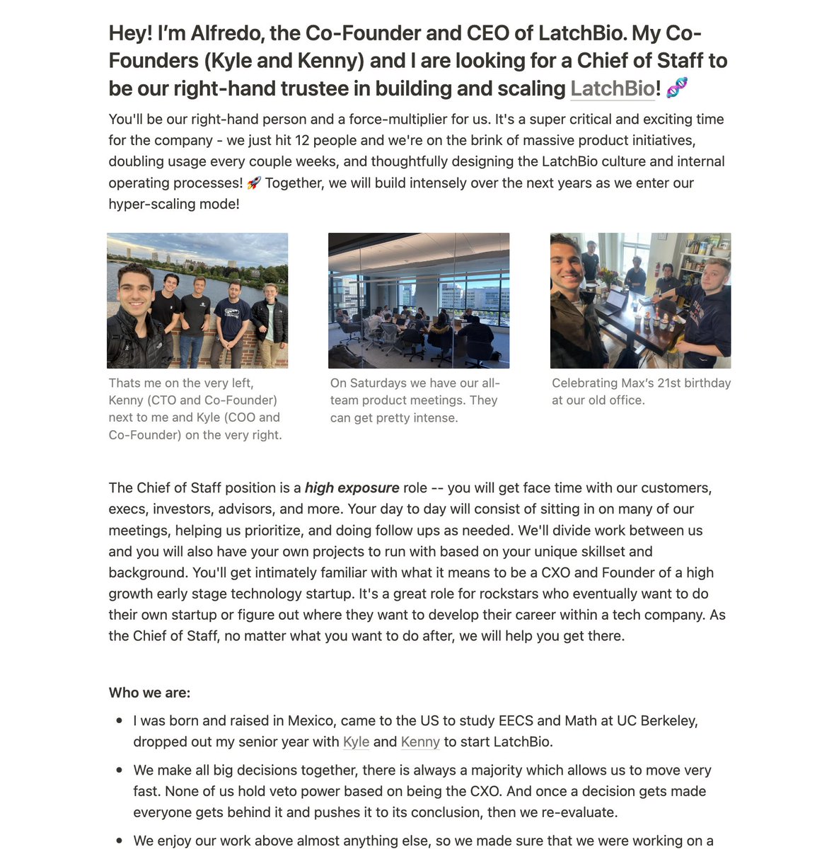 Alfredo Andere on Twitter "My CoFounders and I are looking for a