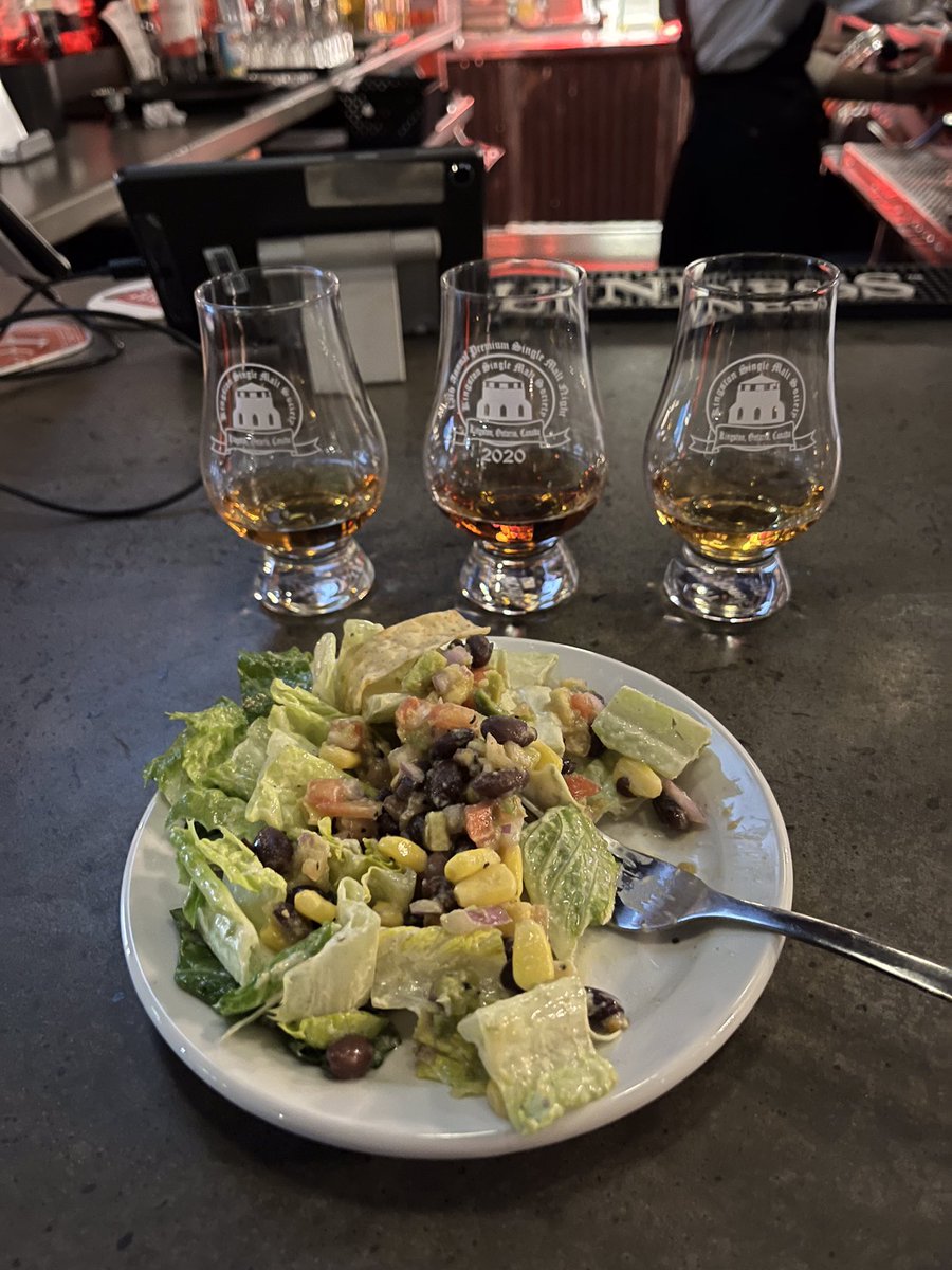 sean20082's tweet photo. Hanging out at the smoke n barrel in Kingston with a couple of amazing young women tonight at a whiskky pairing event. Salad is a great start  and angels envy bourbon is a great pairing. Glad I got the invite thanks @_tristinann_ https://t.co/aXmy4ehedg