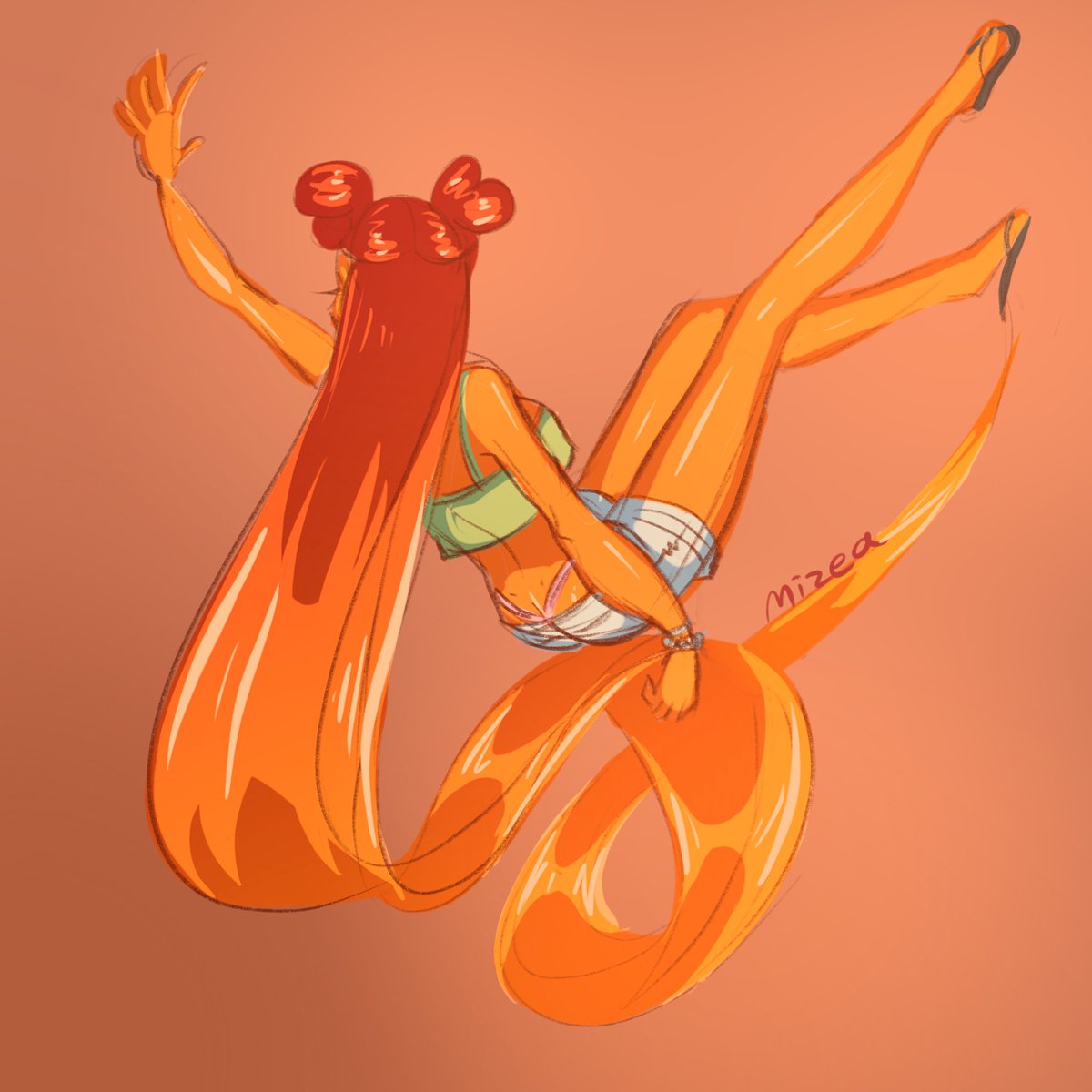 Mizea's tweet image. Just a doodle of starfire