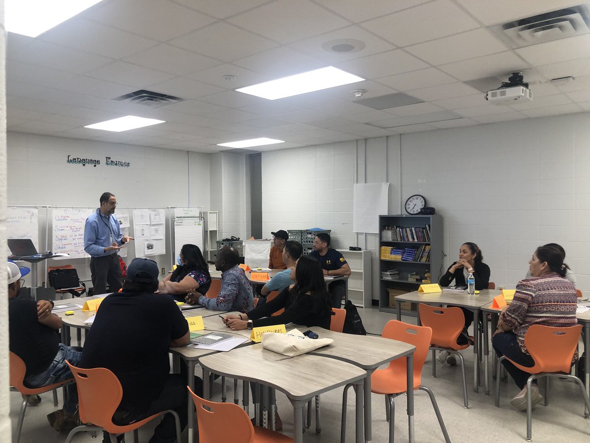 estebantam's tweet photo. We opened another #FCUniversity  @Aldine_FACE center in partnership with @LaPromesa_AISD and @LSCGreenspoint 
Now, more parents have the opportunity to learn English and take the GED preparation test en español. https://t.co/BMTZFndhhq