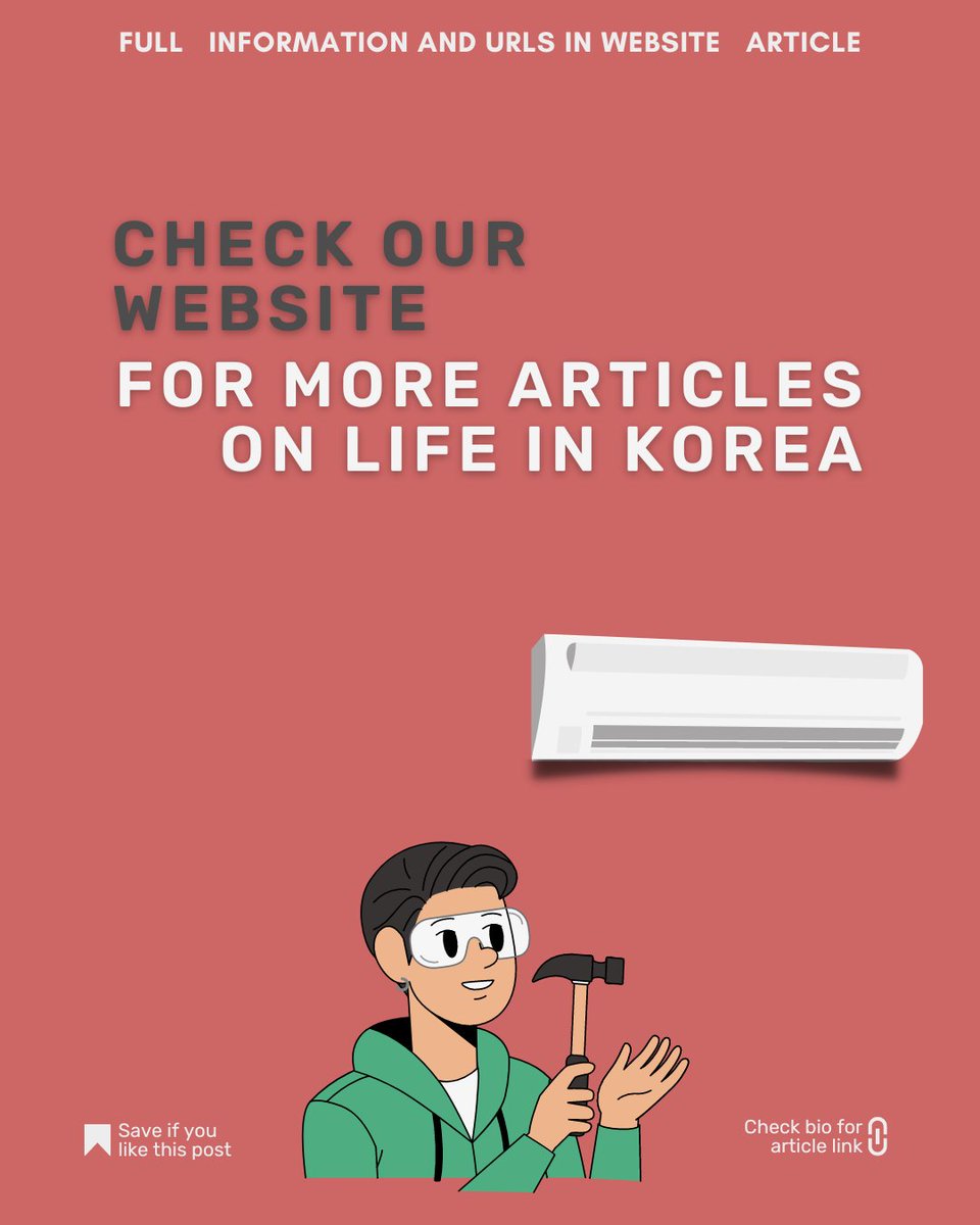 theflipkorea's tweet photo. In Korea everyone cleans their AC before summer, during spring time. Here is how to do it!
Check the article below or in our BIO.
https://t.co/zq7uKYDlJB
#ac #aircon #airconditioning #airconditioner #cleanac #cleanacinkorea #koreanculture #liveinkorea #์์ด์ปจ #์์ด์ปจ์ฒญ์ https://t.co/atSFJ5KmpJ