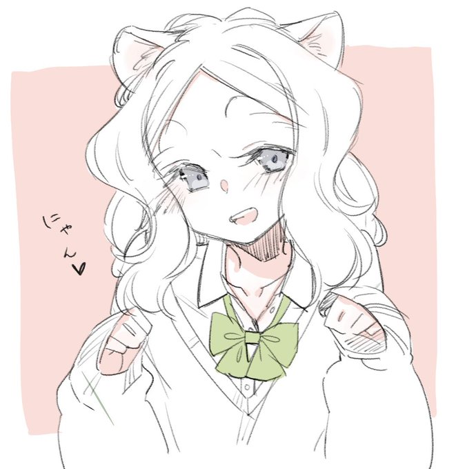 猫の日だったのか…ならば猫耳ちびっこちゃんは描かなくては( ˘ω˘ ) #猫の日 #ちびっこちゃん朝活 