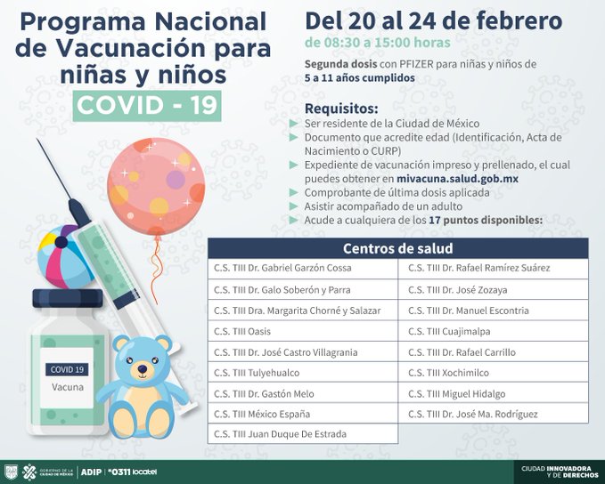 889Noticias's tweet photo. En la #CDMX continúa la vacunación contra el #Covid19 para menores, checa los detalles. 

Sintoniza @889noticias en #iHeartRadio https://t.co/yC5ay0W14x   vg https://t.co/YhmZ0B4JOC