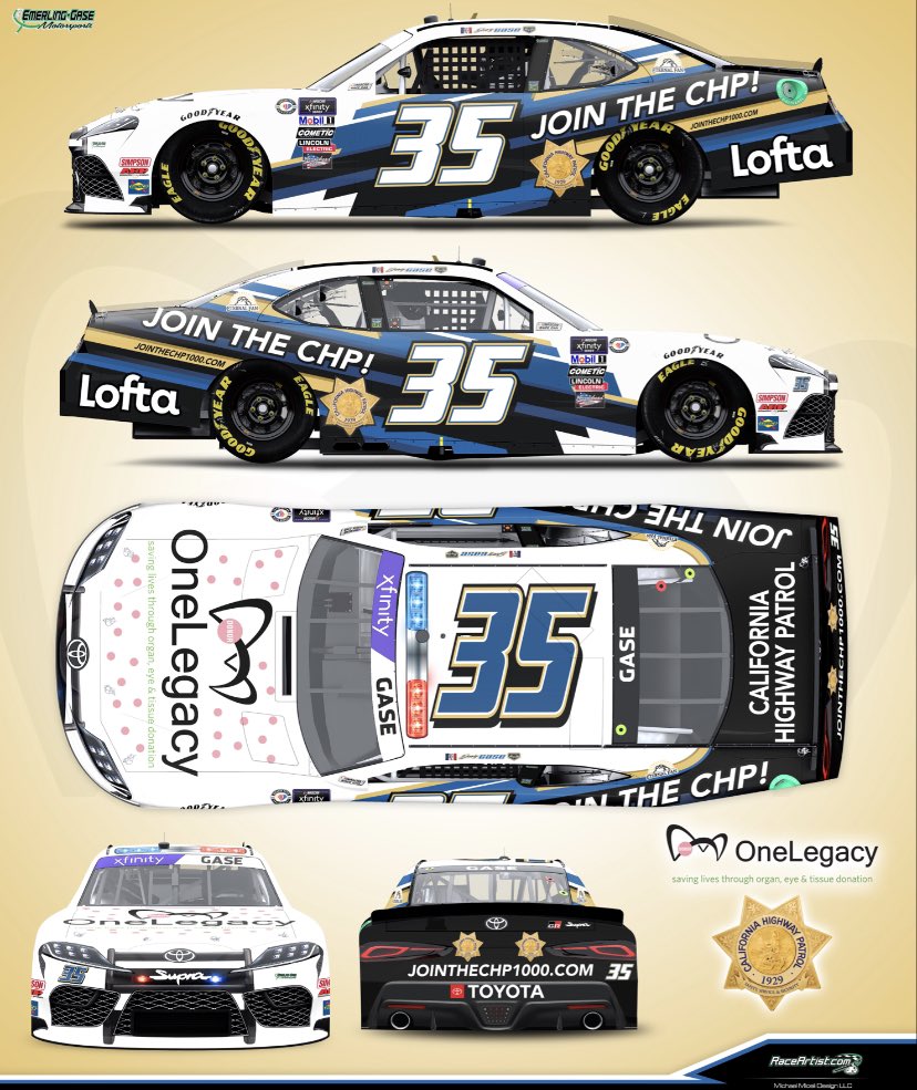 Joey Gase Motorsports (@j_g_motorsports) on Twitter photo 🎨 Fresh Paint 🎨
We are excited to partner with <a href="/OneLegacyNews/">OneLegacy</a> <a href="/CHP_HQ/">CHP Headquarters</a> and LOFTA Sleep on <a href="/JoeyGaseRacing/">Joey Gase Racing</a> ‘s #35! For the Production Alliance 300 at <a href="/AutoClubSpdwy/">js</a> ! 🎨 Fresh Paint 🎨
We are excited to partner with <a href="/OneLegacyNews/">OneLegacy</a> <a href="/CHP_HQ/">CHP Headquarters</a> and LOFTA Sleep on <a href="/JoeyGaseRacing/">Joey Gase Racing</a> ‘s #35! For the Production Alliance 300 at <a href="/AutoClubSpdwy/">js</a> !