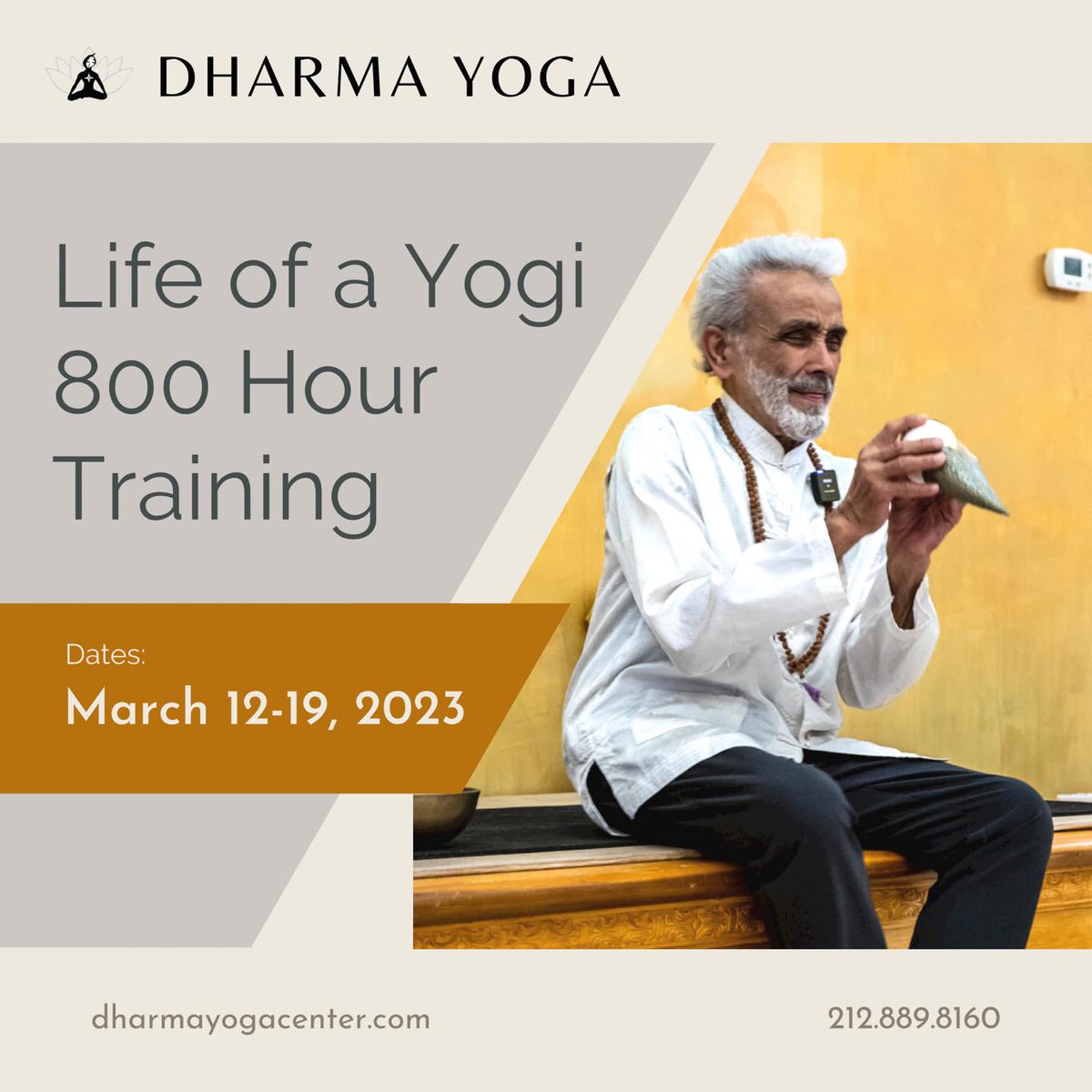 Live online and in-person options for this immersive, advanced yoga experience with Sri Dharma Mittra. 

apply here=> dharmayogacenter.com/teachers-train…