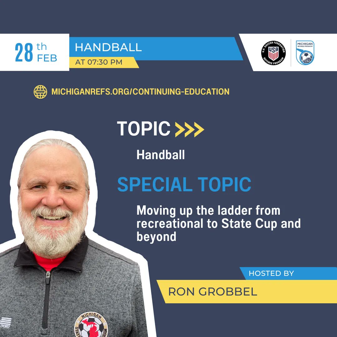 Michigan Referee Program on Twitter "Review with Ron next week as he