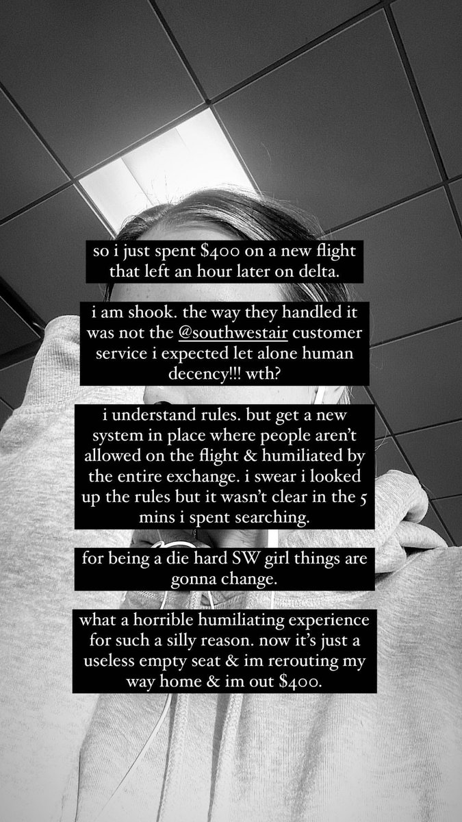 ashtynbush's tweet photo. @SouthwestAir how is this not a system already in place to protect passengers from this embarrassment?! not to mention such an obvious answer when googling the rules &amp; finding them unclear. https://t.co/MUfOJjH9C3