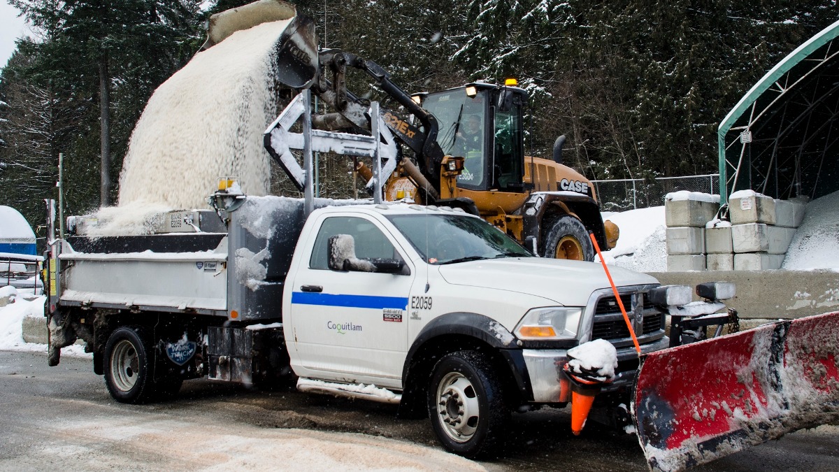 cityofcoquitlam's tweet photo. It seems winter is not done with us yet, as cold and snowy weather is in the forecast overnight tonight and into tomorrow.

🚚 City crews will be out preparing for the morning commute.
🚗 Remember to drive for the conditions. 

For more information visit https://t.co/HIH5T7RhEh. https://t.co/R34wDHBQJC