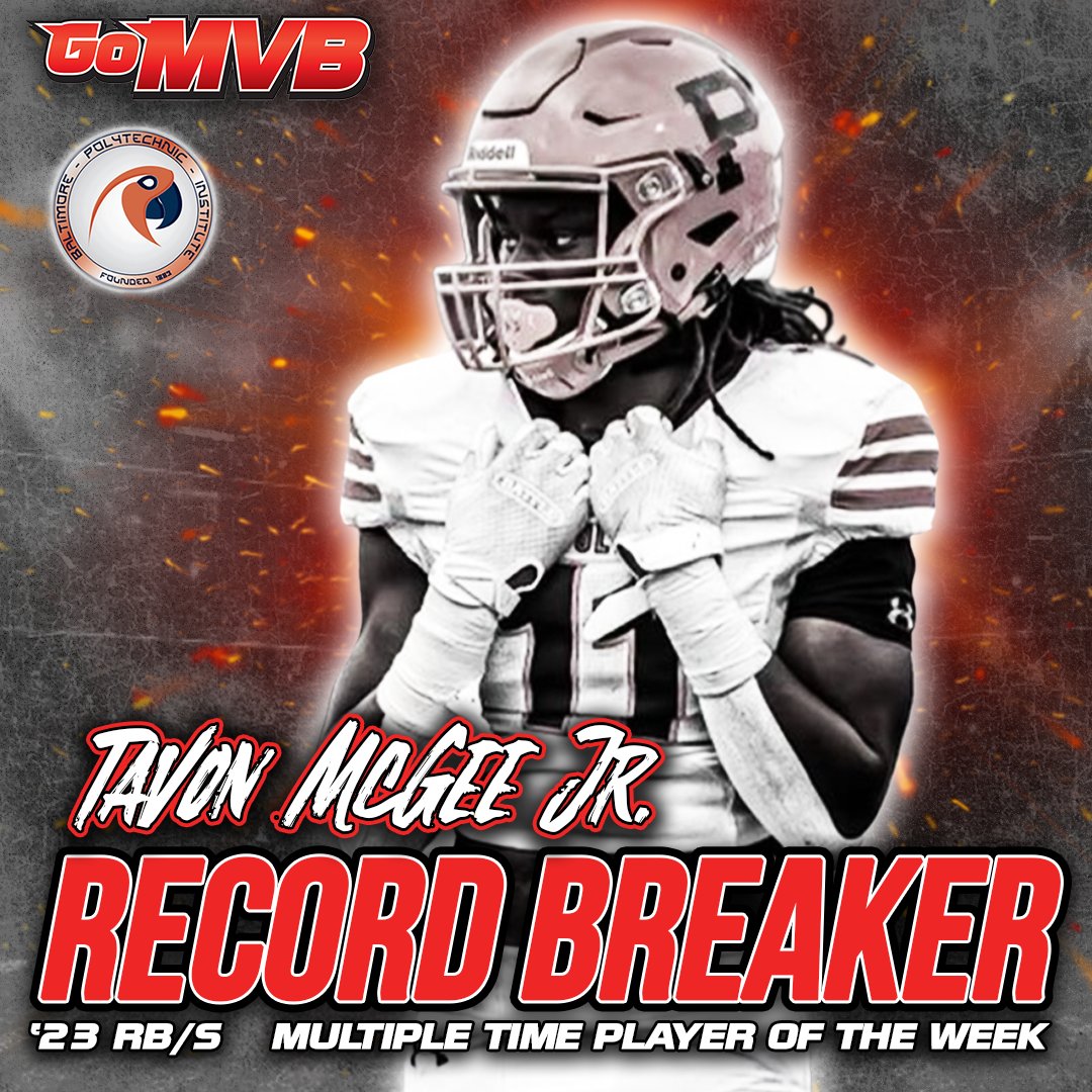 GoMVB's tweet photo. 🚨PLAYER TO WATCH 🚨
RECORD BREAKER!! MULTIPLE TIME PLAYER OF THE WEEK!
'23 Baltimore Footballer RB/S TAVON MCGEE JR. WTG TAVON!

Follow: @mcgee_tavon
Film: https://t.co/KIeInnLXpT
Coach: @Coach_ONeal2

#gomvb #playertowatch #collegerecruit #classof2023 #ncaafootball #hsfootball https://t.co/US4nZbnSxY