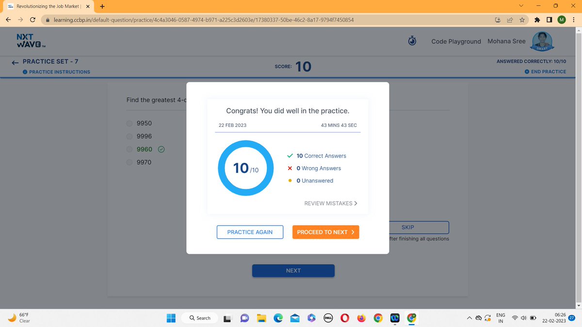 MohanaSreeKatam's tweet photo. Hello People!!!
LCM > Practice Set - 7
Day 56 of 365 Days challenge...
consistency matters a lot!!!
#cosistency #nxtwave #ccbp #lovingcoding #cse #aptitude #writtentest #software #goals #goalsetting2023 Rahul Attuluri NxtWave ccbp 4.0 https://t.co/eS7UcupHXe