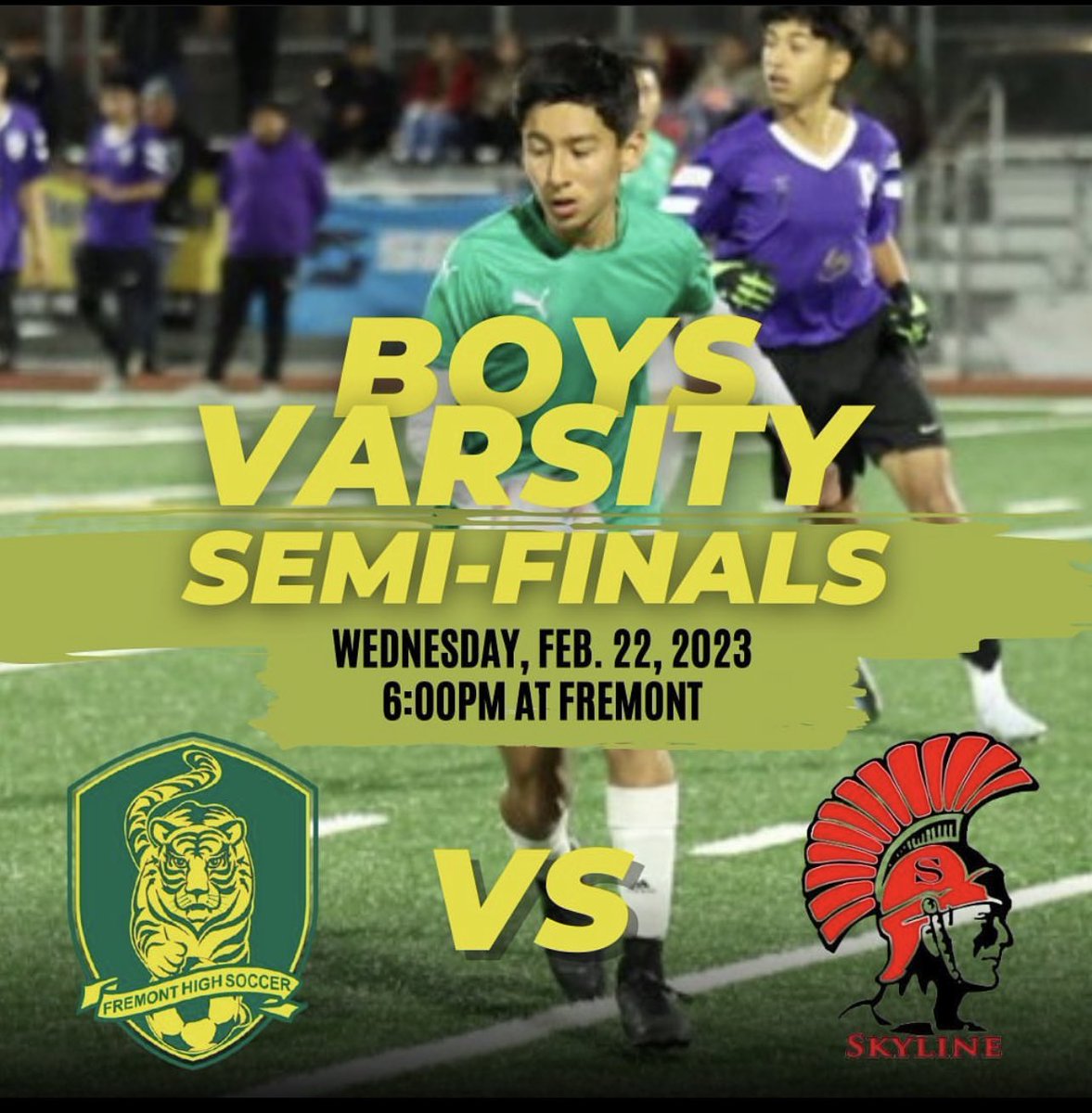 TigerFHSSoccer's tweet photo. Come out and support our Varsity Boys ⚽️ as they play Skyline HS in the Semi-finals tomorrow Wednesday at 6:00pm at home at Fremont! Thank you @oaklandrootssc for the jersey donations we raised $ to add numbers, logo and new shorts! 💚Let’s Go! #keepcalmnpass⚽️ https://t.co/SxZL7kh7Ad