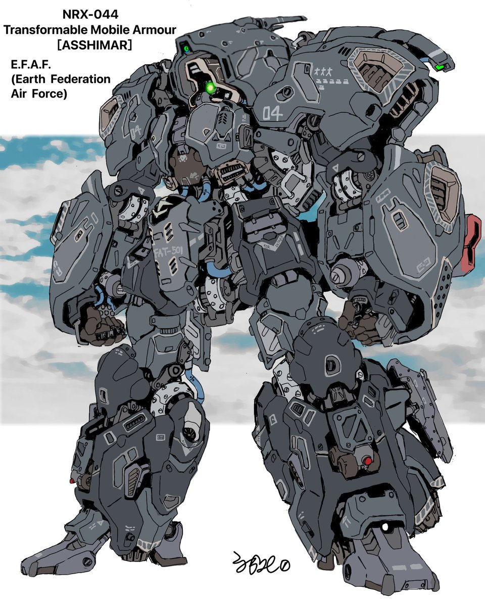 robot mecha no humans solo one-eyed standing science fiction  illustration images