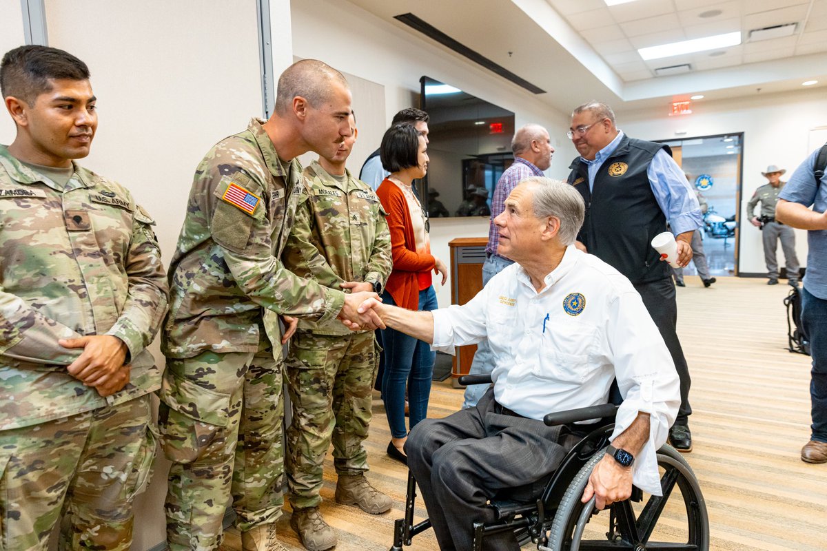 GovAbbottPress's tweet photo. Today, @SenatorBirdwell &amp; Rep. @RyanGuillen joined me for an update on #OperationLoneStar from @TXMilitary, @TxDPS, &amp; @TexasBorderCzar.

I look forward to working with the Texas Legislature this session to continue Texas’ historic border mission. 

More: https://t.co/0BugnrR3tk https://t.co/sZRRZT5mjo