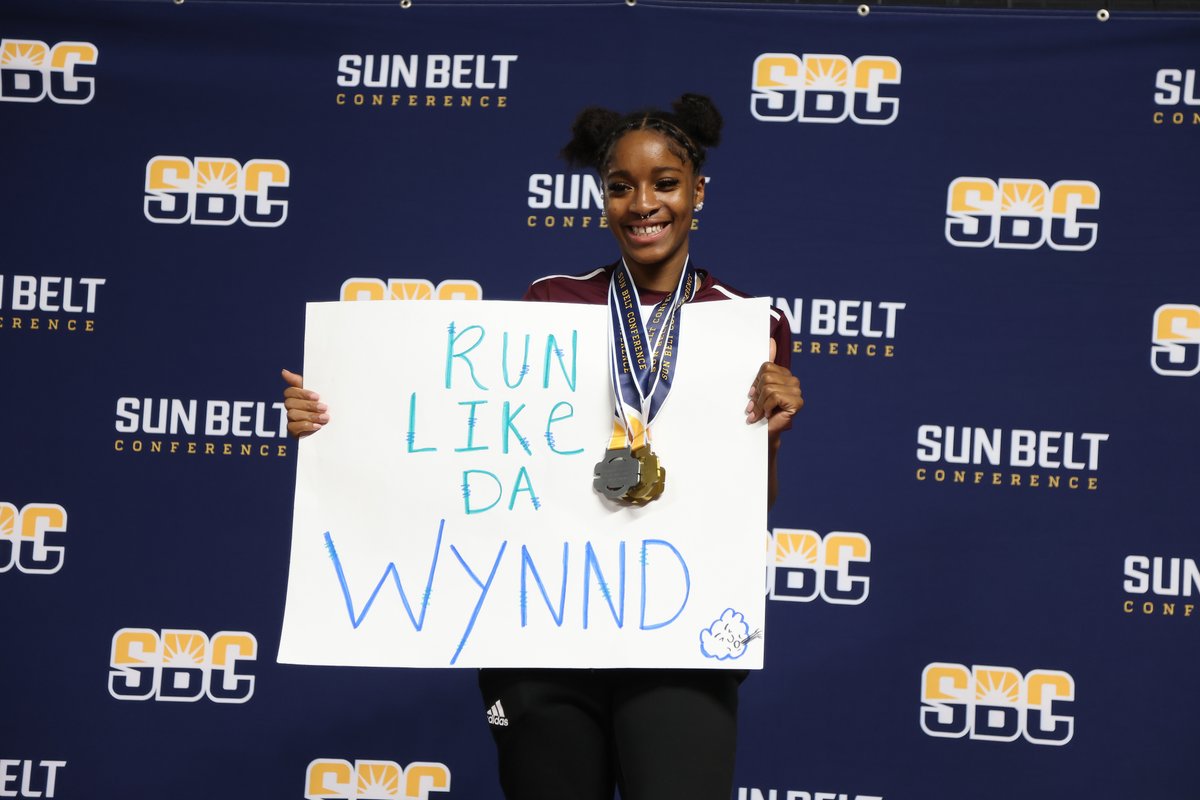TXStateTrack's tweet photo. Your 2023 #SunBeltTF Women's Top Meet Scorer

🏆 @sedrickia_wynn 

#EatEmUp https://t.co/Xj8LyT2QnV