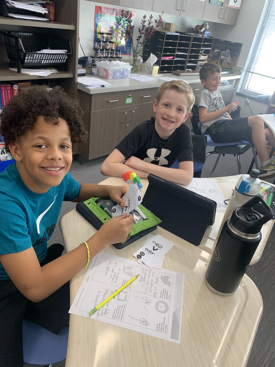 JojoBrinton's tweet image. Tabletop tweets! Students enjoyed writing their own “tweets” and “retweets” about comparing fractions today 😍. @KISDMathSquad @lead4ward #MathKISDMonthlyChallenge @FESfalcons